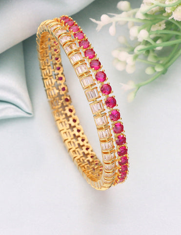 Designer Zircon Gold Plated Bangles ZBGL11010