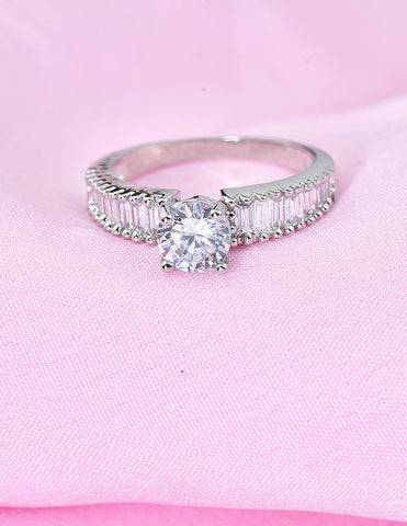 Designer Zirconia Crystal Timeless Elegance Finger Ring
