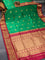 10 yards silk saree green and maroon with annam & paisley zari woven buttas and zari woven border without blouse