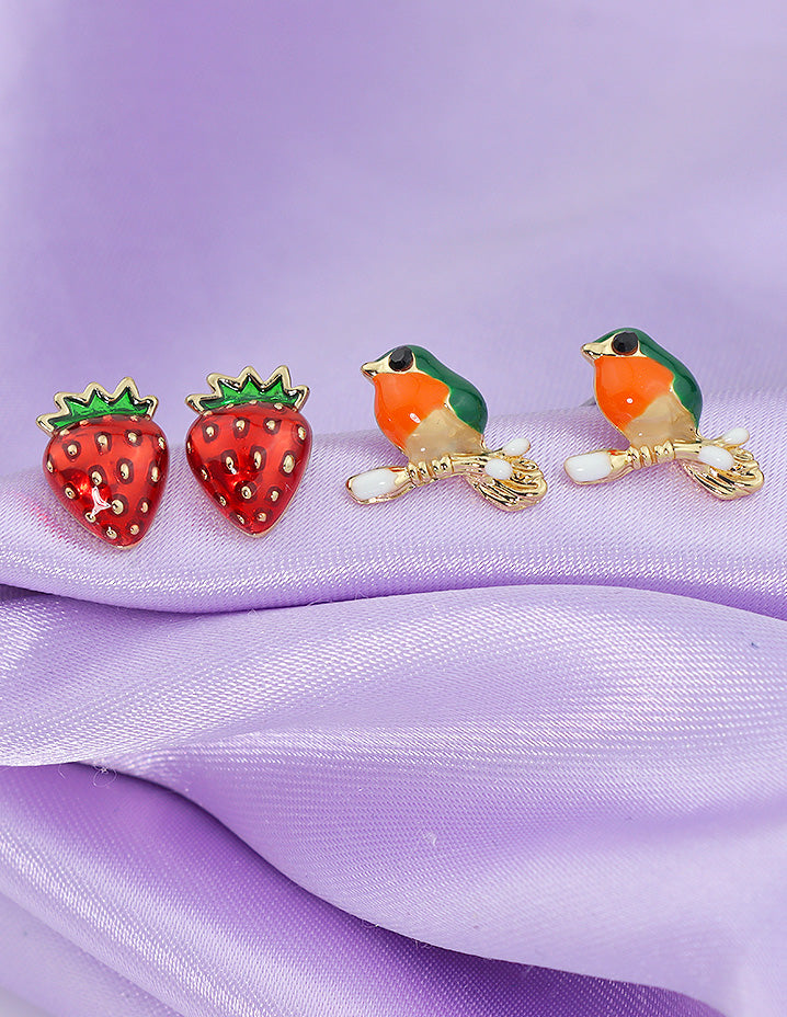 Designer Ceramic Earrings and Brooch Combo