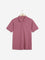 WES Casuals Dusty Pink Slim Fit Polo T-Shirt