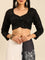 Black & white satin printed saree with hand embroidery & ready made blouse