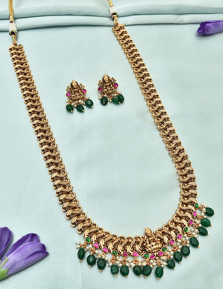 Designer Matt Kempu Lakshmi Devi Long Haaram Set