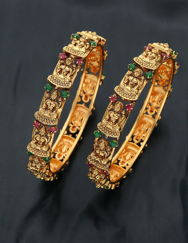 Designer Lakshmi Devi Matt Stone Bangles ZBGL11088