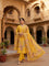 Mustard Chanderi Floral Printed Three Piece Set