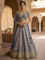 Blue Tissue Hand Embroidery Ghagra Set