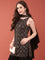 Black Crepe With Heavy Stone Embroidered Top And Dhoti With Dupatta