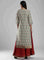 Off-White & Red Printed kurta