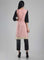 Pink & Black 3/4 Sleeve Printed kurta