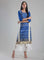 Blue Square Neck Printed kurta