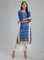 Blue Square Neck Printed kurta