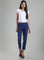 Blue Ankle-Length Trousers