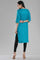 Blue Printed Round Neck kurta