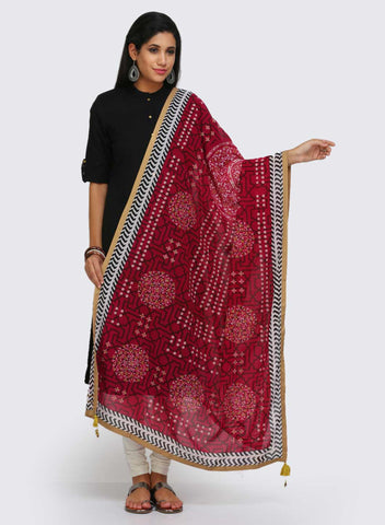 Pink Printed Dupatta