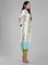 White Mandarin Neck Printed kurta