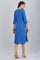 Blue Round Neck Printed kurta