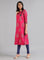 Pink Round Neck Printed kurta