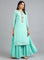 Light Blue Round Neck Solid kurta