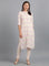 White Mandarin Neck Printed kurta