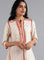 Ecru & Pink Mandarin Neck kurta