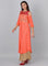 Orange Embellished Cut-Out Sleeves kurta