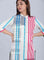 White & Blue Striped Mandarin Neck kurta