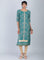 Green Round Neck Embellished kurta