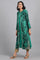 Green Round Neck Embellished Winter kurta