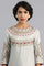 Grey Round Neck Embroidered kurta