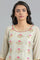 Grey Round Neck Jacquard kurta