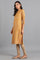 Mustard Round Neck Printed kurta