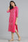 Pink Mandarin Neck Printed kurta