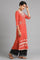 Orange Round Neck Printed kurta