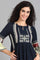Blue Round Neck Fit & Flare Sleeves kurta