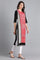 Red Round Neck Printed kurta