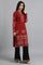 Red Mandarin Neck Winter kurta