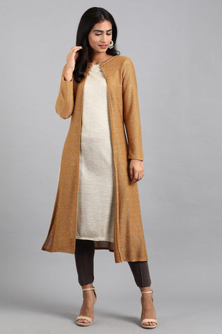 Gold Round Neck Winter kurta