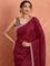 Mahroon Jimmy saree with cut Dana & pearl embroidery with ready made blouse