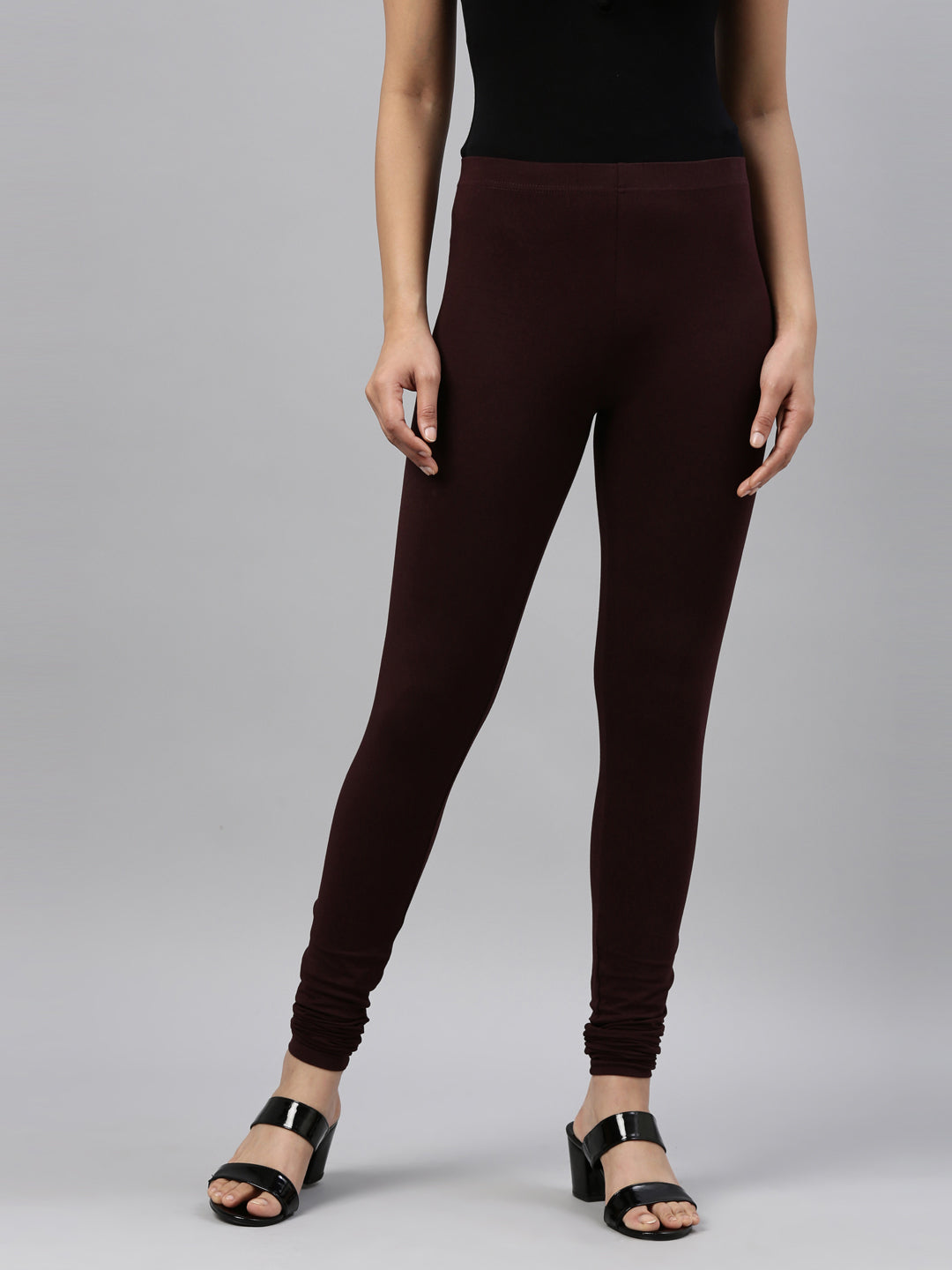 Dark Wine Cotton Stretch Churidar