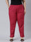 Women Solid Fuchsia Cotton Pencil Pant