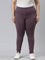 Women Purple Cotton Side Stripe Active Leggings