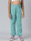 Girls Light Mint Side Stripe Mid Rise Track Pants