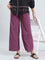 Purple Woven Viscose Printed Palazzo