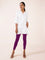 Women Solid Medium Purple Ankle Length Leggings
