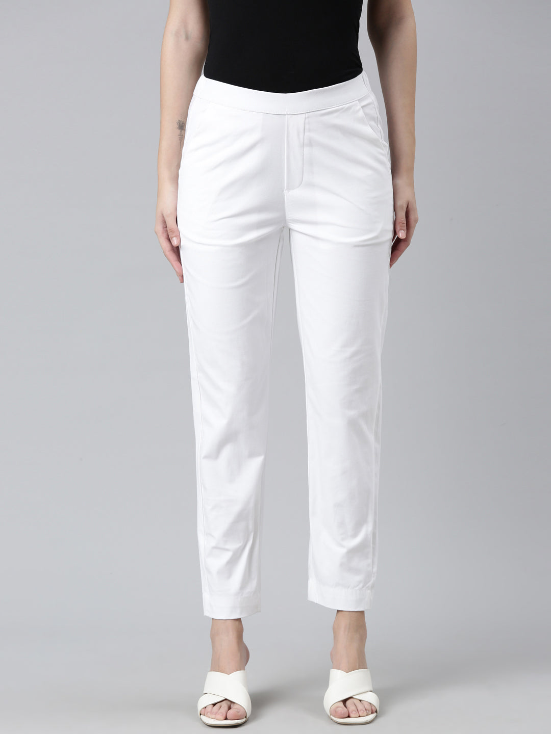 Women White Chinos Trousers