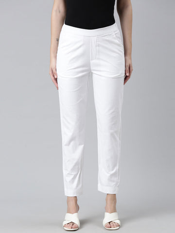 Women White Chinos Trousers