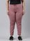 Women Solid Cotton Light Wine Cuffed Joggers