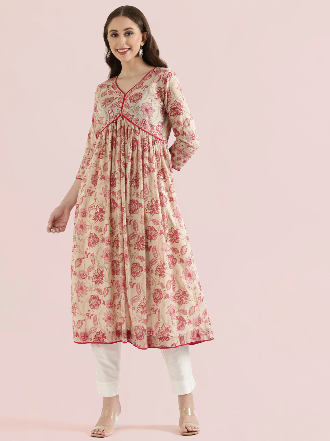 Floral Embroidered Alia Cut Anarkali
