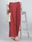 Red Woven Viscose Printed Palazzo