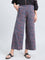 Navy Woven Viscose Printed Palazzo